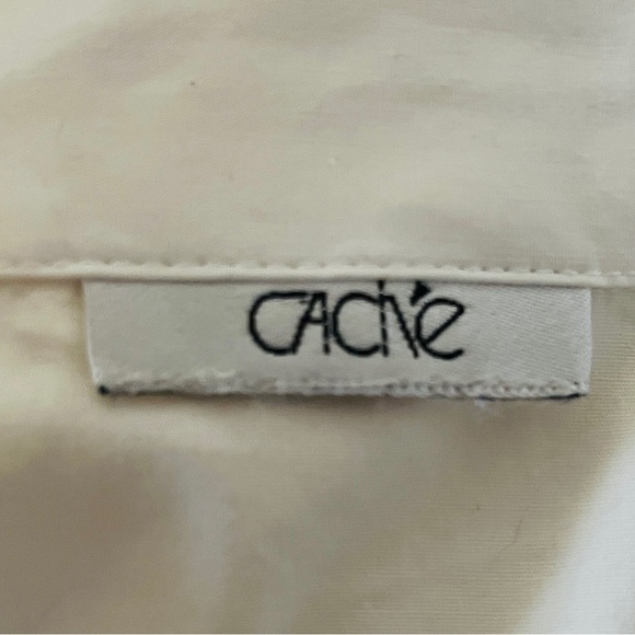 Vintage Cache Y2K Jacobite White Long  Sleeve Wide Collared Shirt Sz S - Picture 9 of 9